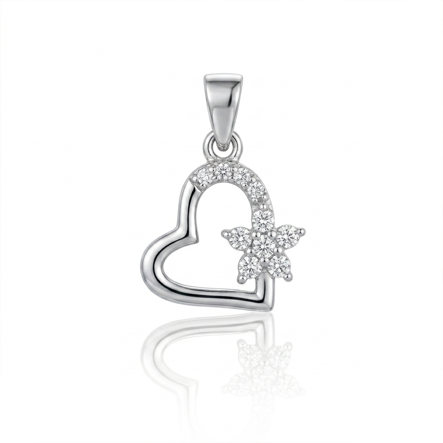 Heart Floral Sparkle Pendant