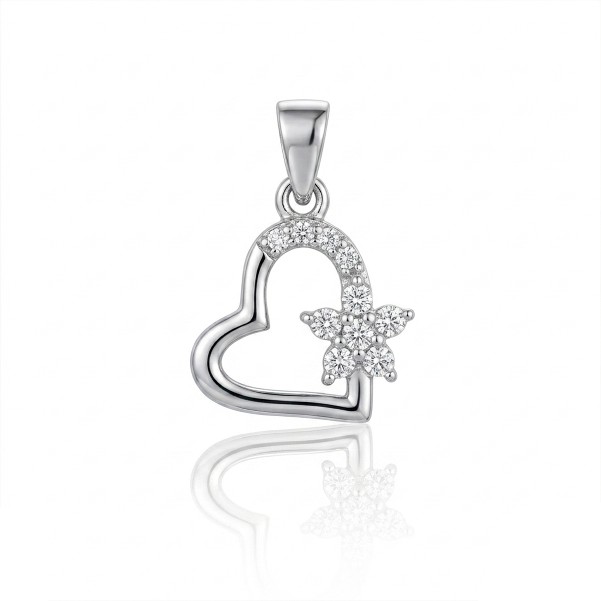 Heart Floral Sparkle Pendant