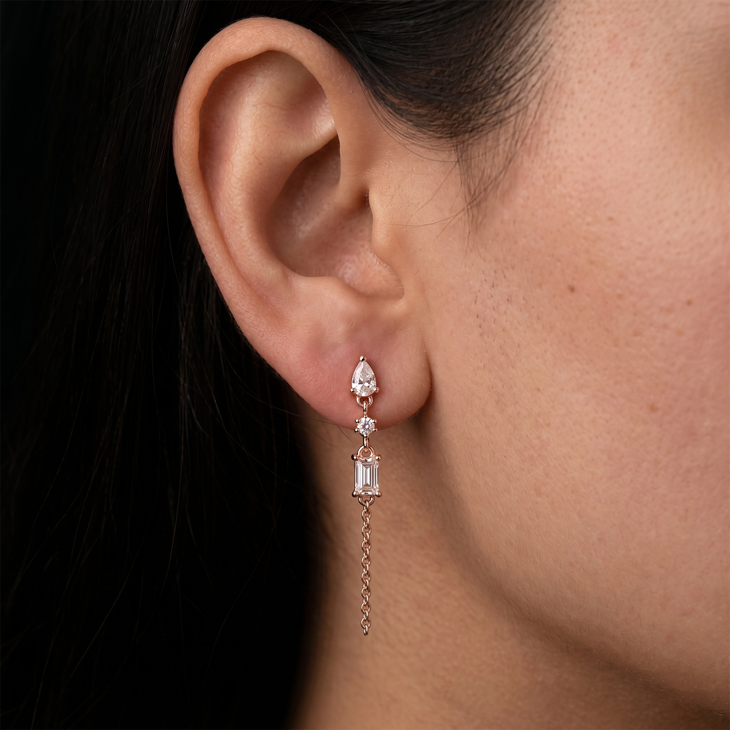 Ice Drops Rose Gold Earrings