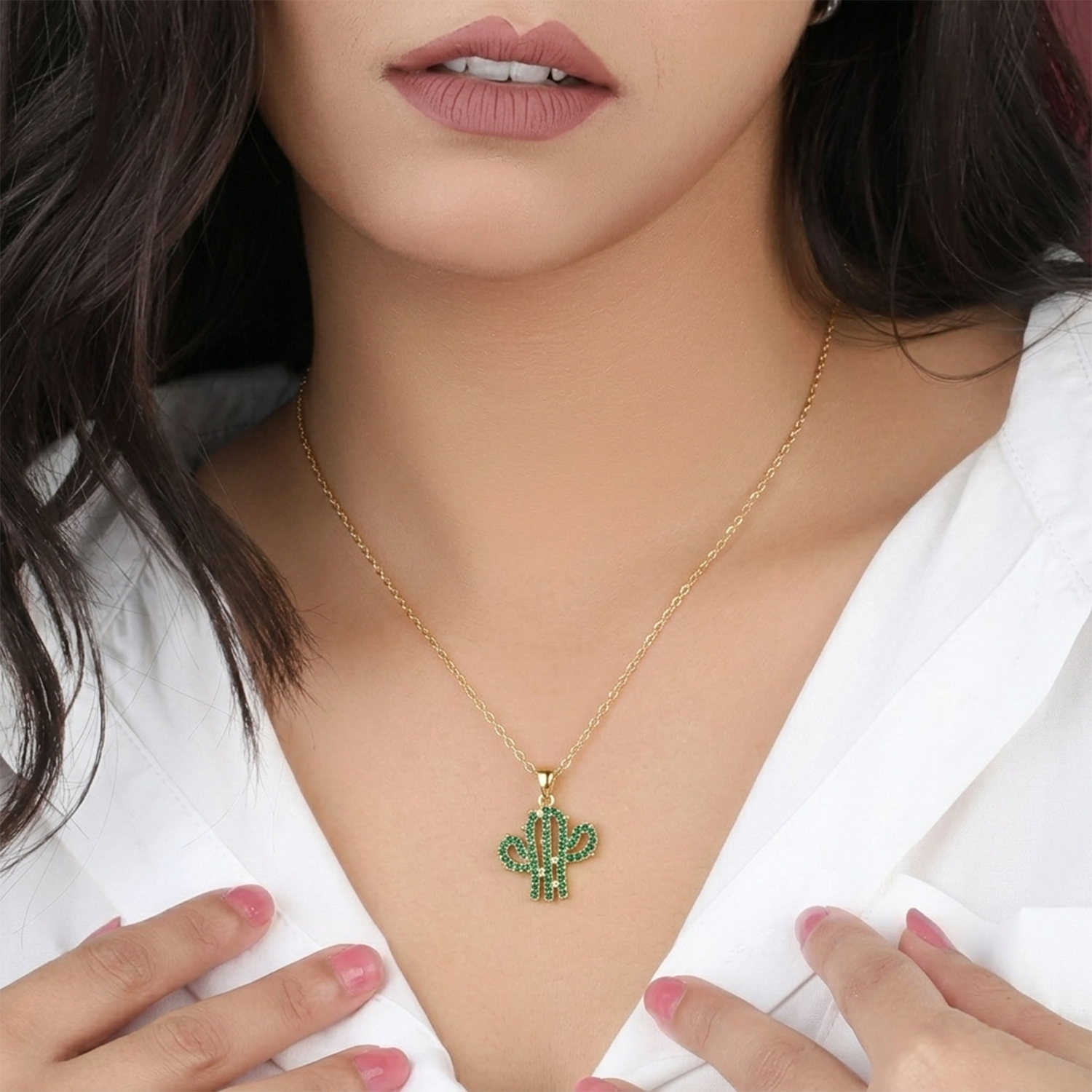 Moonlit Cactus 1g Gold Chain