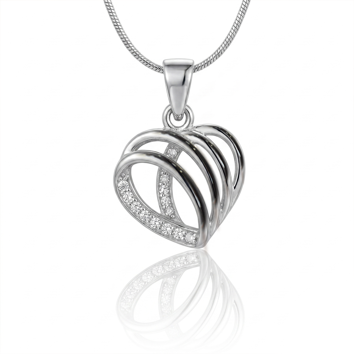 3D Wave Heart Pendant