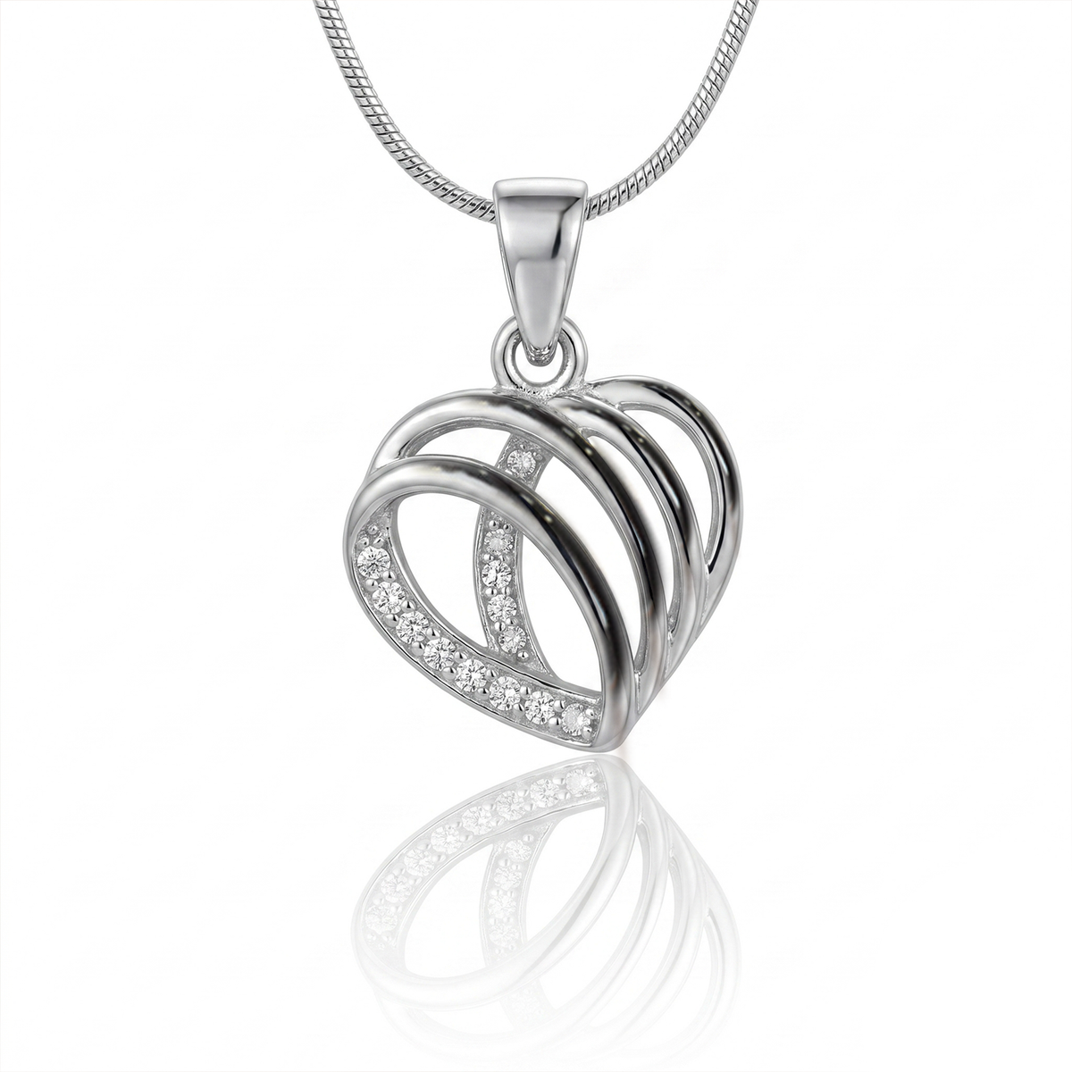 3D Wave Heart Pendant